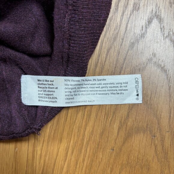 Eileen Fisher Purple Long Sleeve Viscose Knit Tunic Sweater – Women’s S/P - Picture 6 of 6